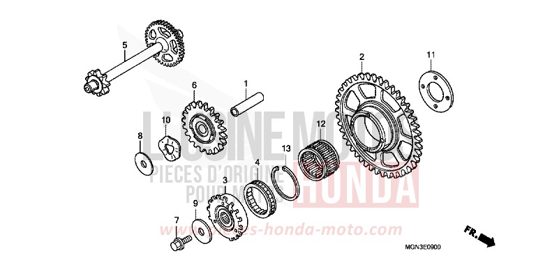 EMBRAYAGE DE DEMARRAGE de CBF600N ABS DRAGON GREEN METALLIC (GY139) 2010